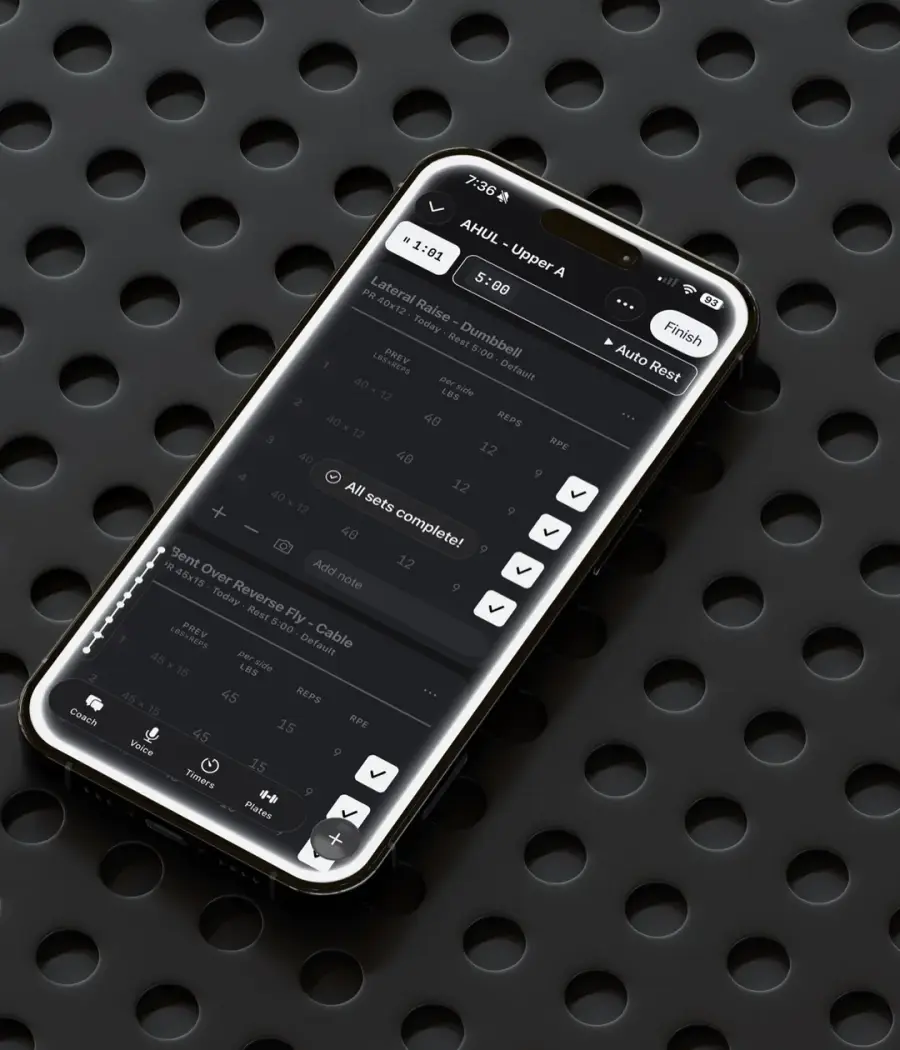 Slate's in-workout logging screen